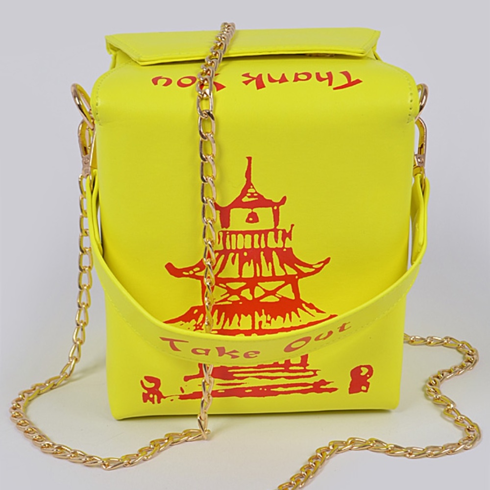 New Neon Yellow "Take Out" Box Bag
